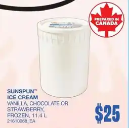Wholesale Club Sunspun ice cream offer