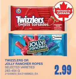 Wholesale Club Twizzlers or jolly rancher ropes offer