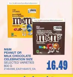 Wholesale Club M&m peanut or milk chocolate celebration size offer