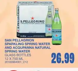Wholesale Club S.pellegrino carbonated natural mineral water and acqupanna natural spring water offer