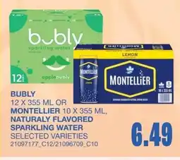 Wholesale Club Bubly montellier naturaly flavored sparkling water offer