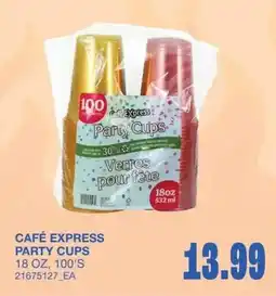 Wholesale Club Café express party cups offer