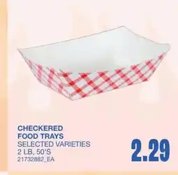 Wholesale Club Checkered food trays offer