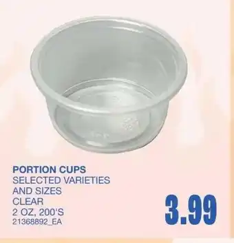 Wholesale Club Portion cups offer