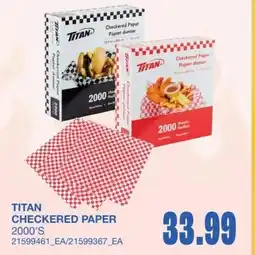 Wholesale Club Titan checkered paper offer