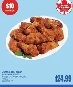 Wholesale Club Jumbo deli crisp chicken wings offer