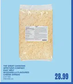 Wholesale Club The great canadian appetizer company easy melt mozzarella flavoured cheese shreds offer