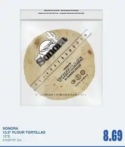 Wholesale Club Sonora 13.5" flour tortillas offer