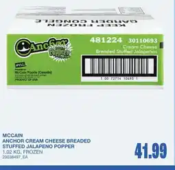 Wholesale Club Mccain anchor cream cheese breaded stuffed jalapeno popper offer