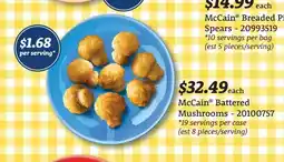 Wholesale Club Mccain battered mushrooms offer