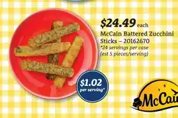 Wholesale Club Mccain battered zucchini sticks offer