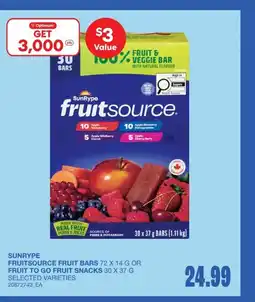 Wholesale Club Sunrype fruitsource fruit bars fruit to go fruit snacks offer