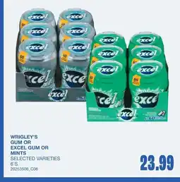 Wholesale Club Wrigley's gum or excel gum or mints offer