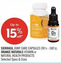 Shoppers Drug Mart Sierrasil or orange naturals vitamin offer