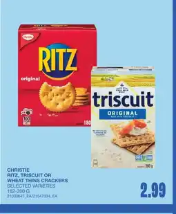 Wholesale Club Christie ritz, triscuit or wheat thins crackers offer