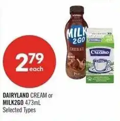 Shoppers Drug Mart Dairyland cream or milk2go offer