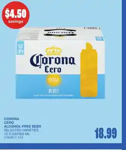 Wholesale Club Corona cero alcohol-free beer offer