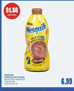 Wholesale Club Nesquik chocolate syrup offer