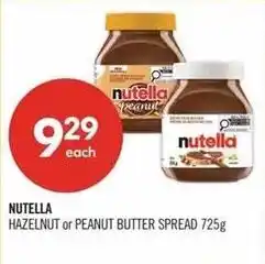 Shoppers Drug Mart Nutella hazelnut or peanut butter spread offer