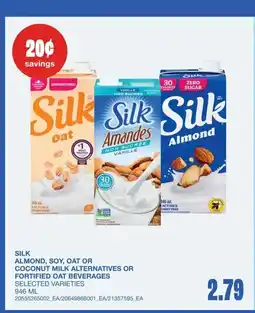 Wholesale Club Silk almond, soy, oat or coconut milk alternatives or fortified oat beverages offer