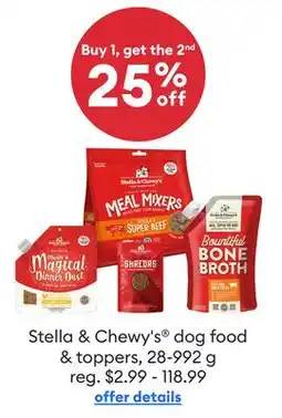 Petsmart Stella & Chewy's dog food & toppers offer
