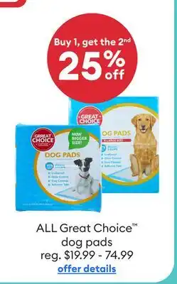 Petsmart ALL Great Choice dog pads offer