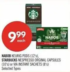 Shoppers Drug Mart Nabob, starbucks or via instant offer