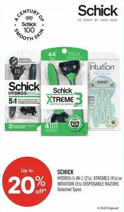 Shoppers Drug Mart Schick offer