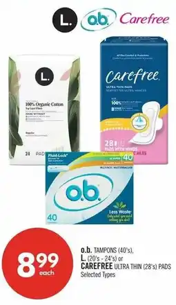 Shoppers Drug Mart o.b. or CAREFREE offer