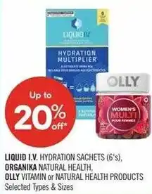Shoppers Drug Mart Liquid i.v., organika, or natural health offer