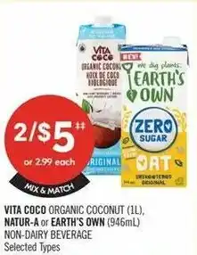 Shoppers Drug Mart Vita coco, natur-a or earth's own offer