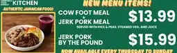 Danforth Food Market COW FOOT MEAL & JERK PORK MEAL, JERK PORK BY THE POUND offer