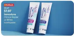 Walmart Sensodyne Clinical Repair or White offer