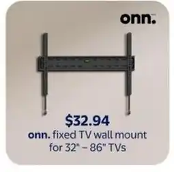 Walmart Onn. fixed tv wall mount for 32" 86" tvs offer