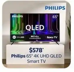 Walmart Philips 65" 4K UHD QLED Smart TV offer