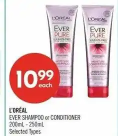 Shoppers Drug Mart Loreal ever shampoo or conditioner offer
