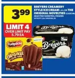 Real Canadian Superstore Breyers creamery style ice cream the original novelties offer