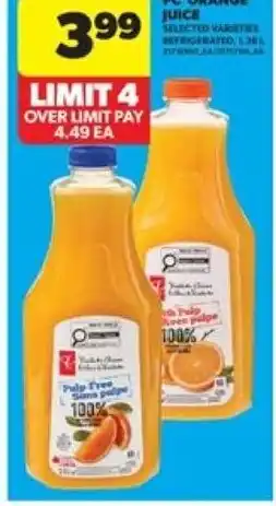 Real Canadian Superstore Pc orange juice offer