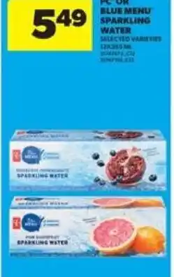 Real Canadian Superstore Pc or blue menu sparkling water offer