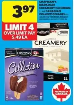 Real Canadian Superstore Chapman's markdale creamery ice cream or canadian collection bars offer