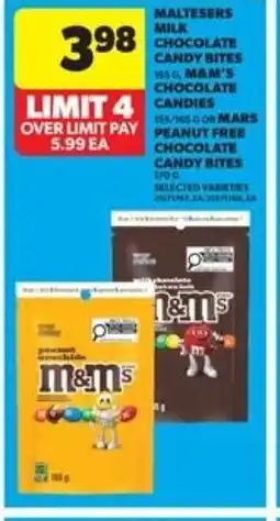 Real Canadian Superstore Maltesers milk chocolate candy bites m&m's chocolate offer