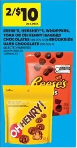 Real Canadian Superstore Reese's, hershey's, whoppers, york or oh henry! bagged chocolates offer