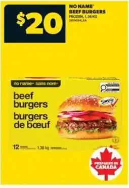 Real Canadian Superstore No name beef burgers frozen offer