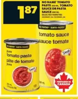 Real Canadian Superstore No name tomato paste 369 ml, tomato sauce or pasta sauce offer