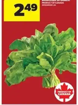 Real Canadian Superstore Bunched spinach offer