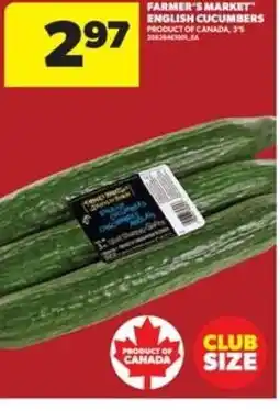 Real Canadian Superstore Farmer's market english cucumbers offer