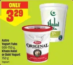 Chalo FreshCo Astro Yogurt Tubs, Khaas Halal or Dahi Yogurt offer
