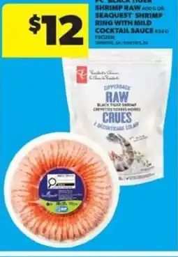 Real Canadian Superstore Pc black tiger shrimp raw seaquest shrimp ring with mild cocktail sauce offer