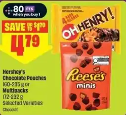 Chalo FreshCo Hershey's Chocolate Pouches or Multipacks offer