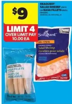 Real Canadian Superstore Seaquest salad shrimp or basa fillets frozen offer